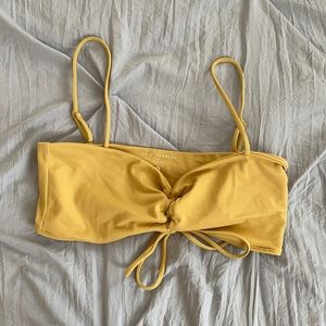 LA Hearts Mustard tie front swim top